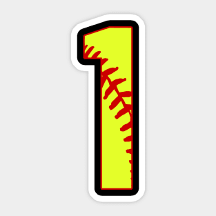 Fastpitch Softball Number 1 #1 Softball Shirt Jersey Favorite Player Biggest Fan Sticker